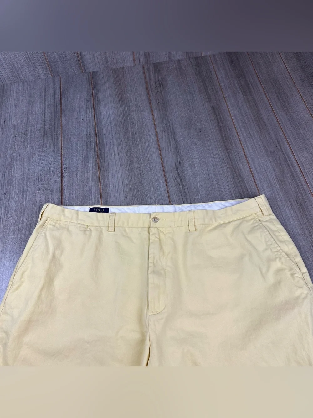 Polo Ralph Lauren Pants 44Bx30 BIG  (tag 46Bx32) Cotton Flat Front Yellow